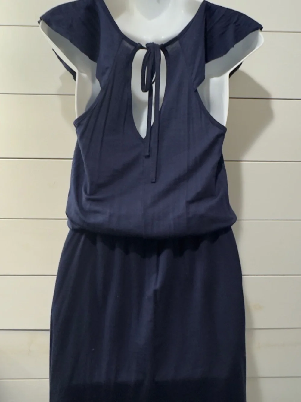 Guess Navy Ruffle-Front Mini Dress - Picture 3 of 6